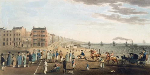 De Chain Pier in Brighton met personages